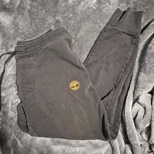 Timberland Mens Black Joggers with Yellow Logo